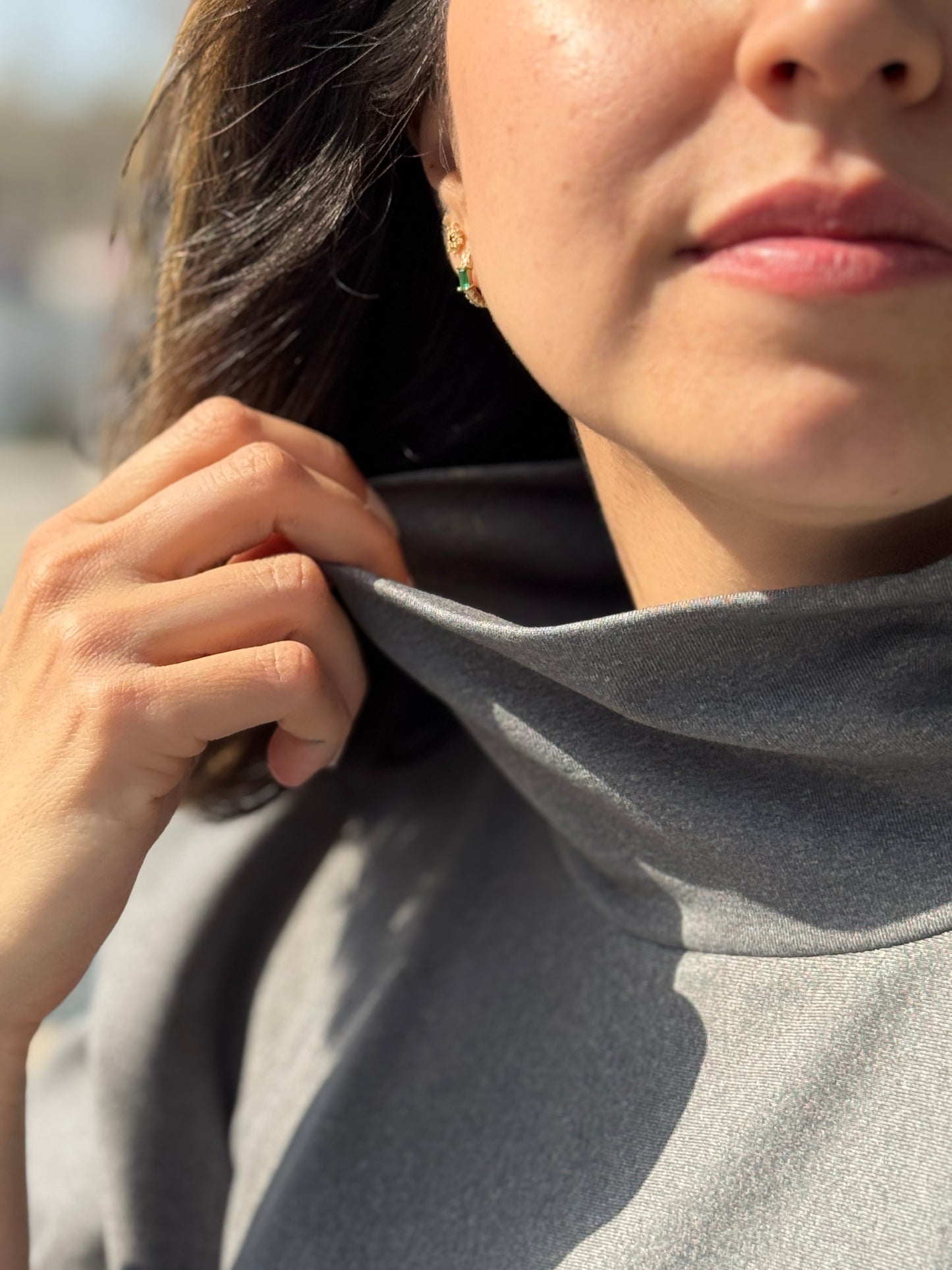 TP-Julia ¾ sleeves, rounded inset band top