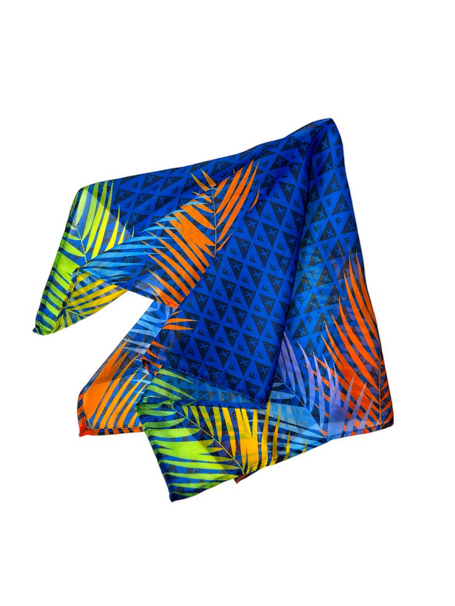 Square-Neck Scarf - Palm Leaves